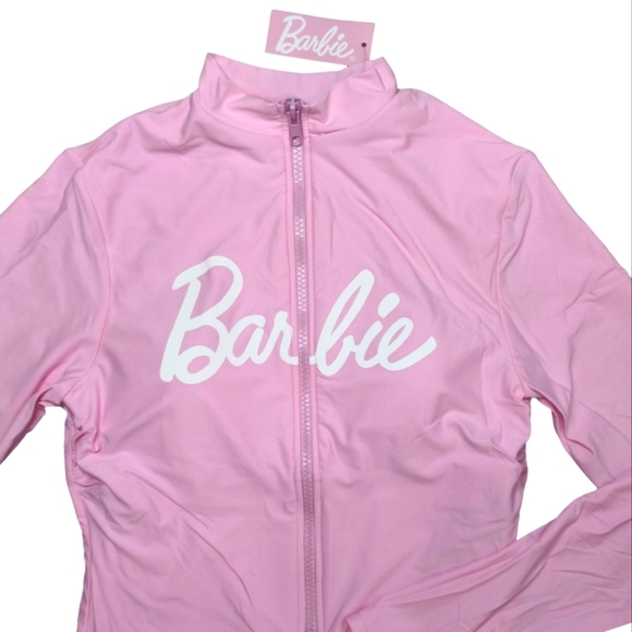 Barbie Womens Long Sleeve Bodysuit One Piece Swimsuit - Picture 2 of 6